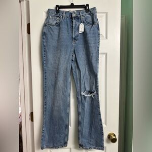 Topshop Light Blue Distressed Flare Jeans